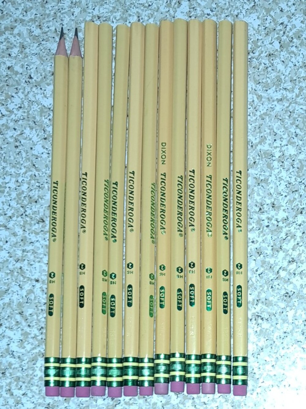NEW Lot of 13 Ticonderoga Wood Pencils HB2 0.3 mm Lead Soft